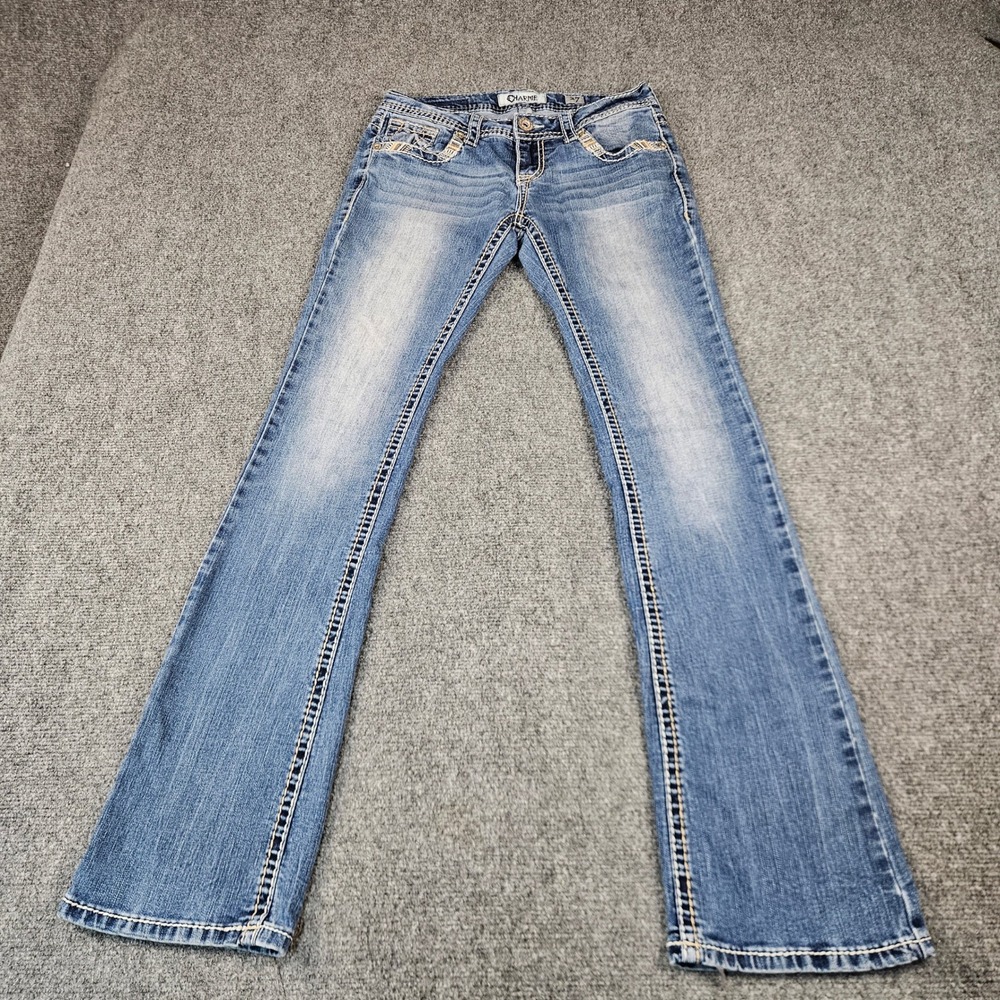 Charme Womens Bootcut Jeans Size 27 Medium Wash Embroidered Low Rise Y2K Denim